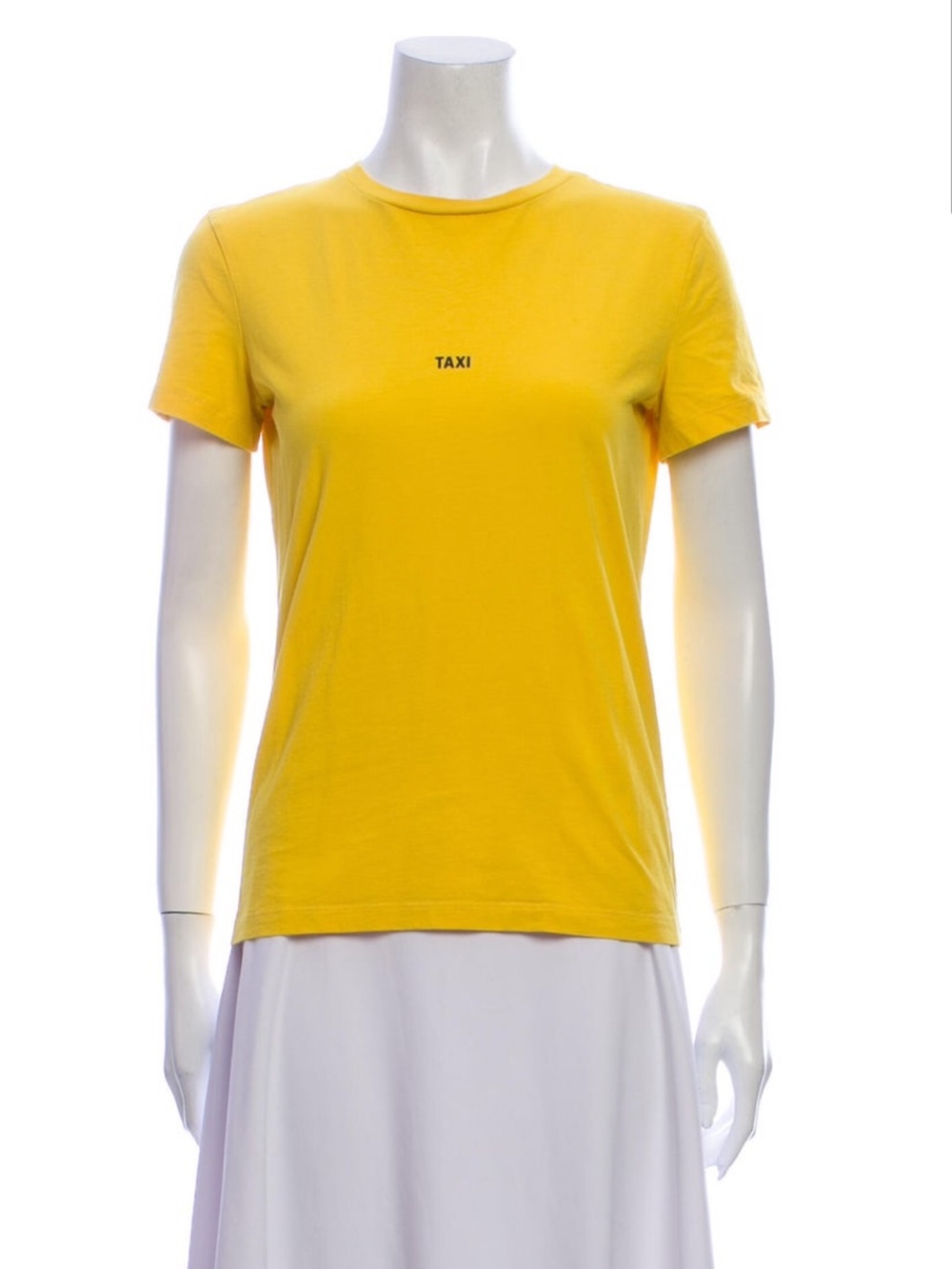 Helmut Lang Yellow Tee with Black Logo Back Print